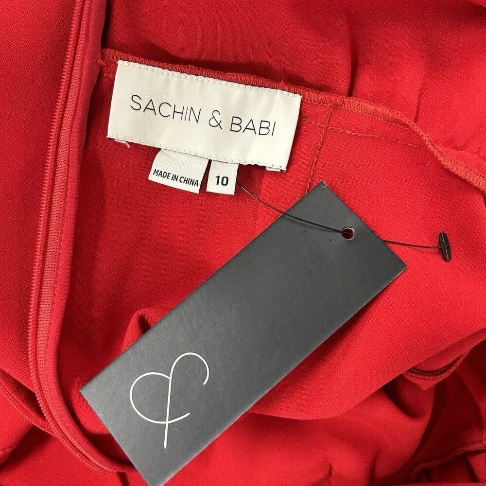 NEW Sachin‎ and Babi Merle Red Dress Womens Size 10 Sleeveless Bow